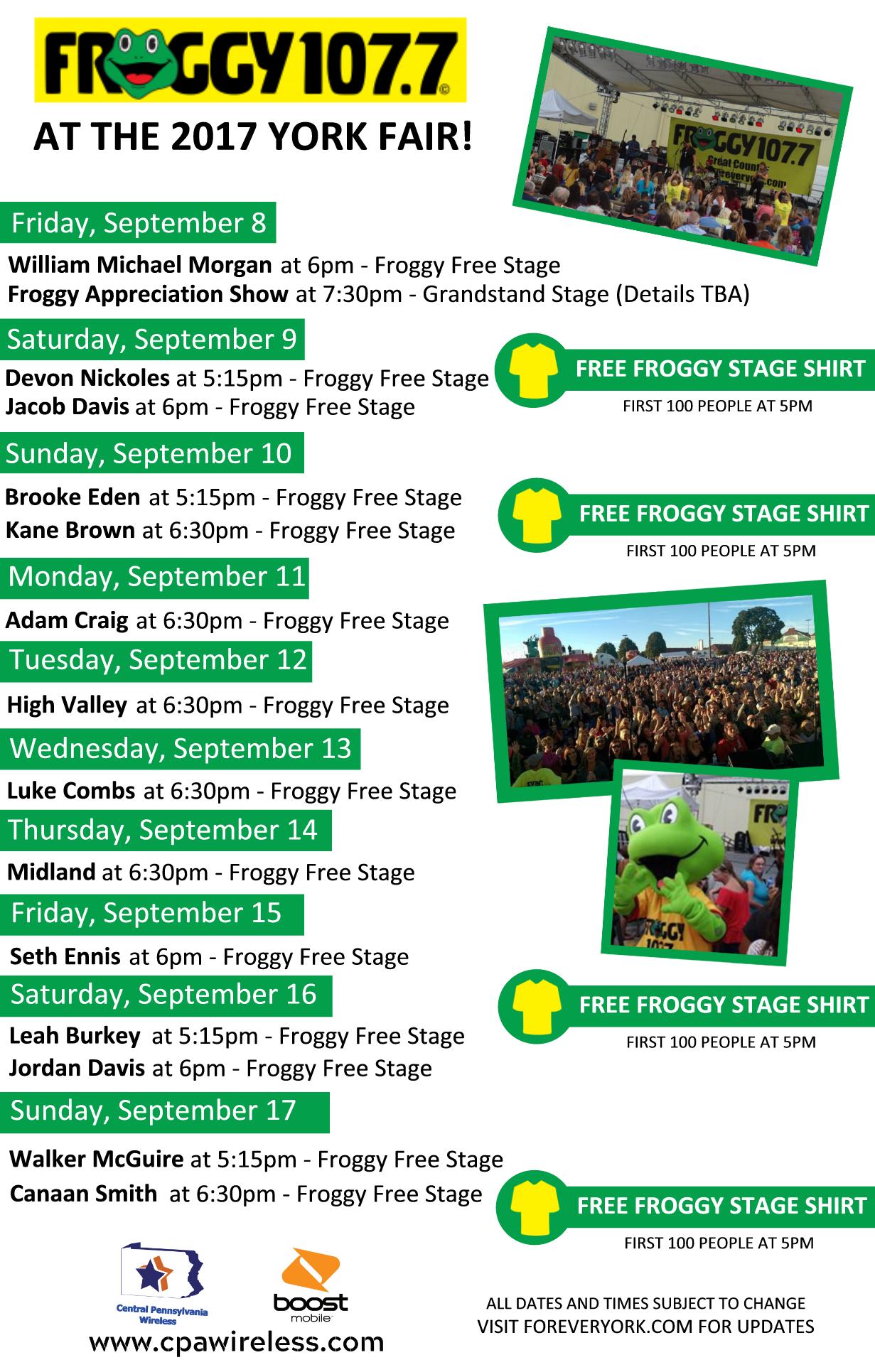 Froggy 107.7 at the 2017 York Fair York